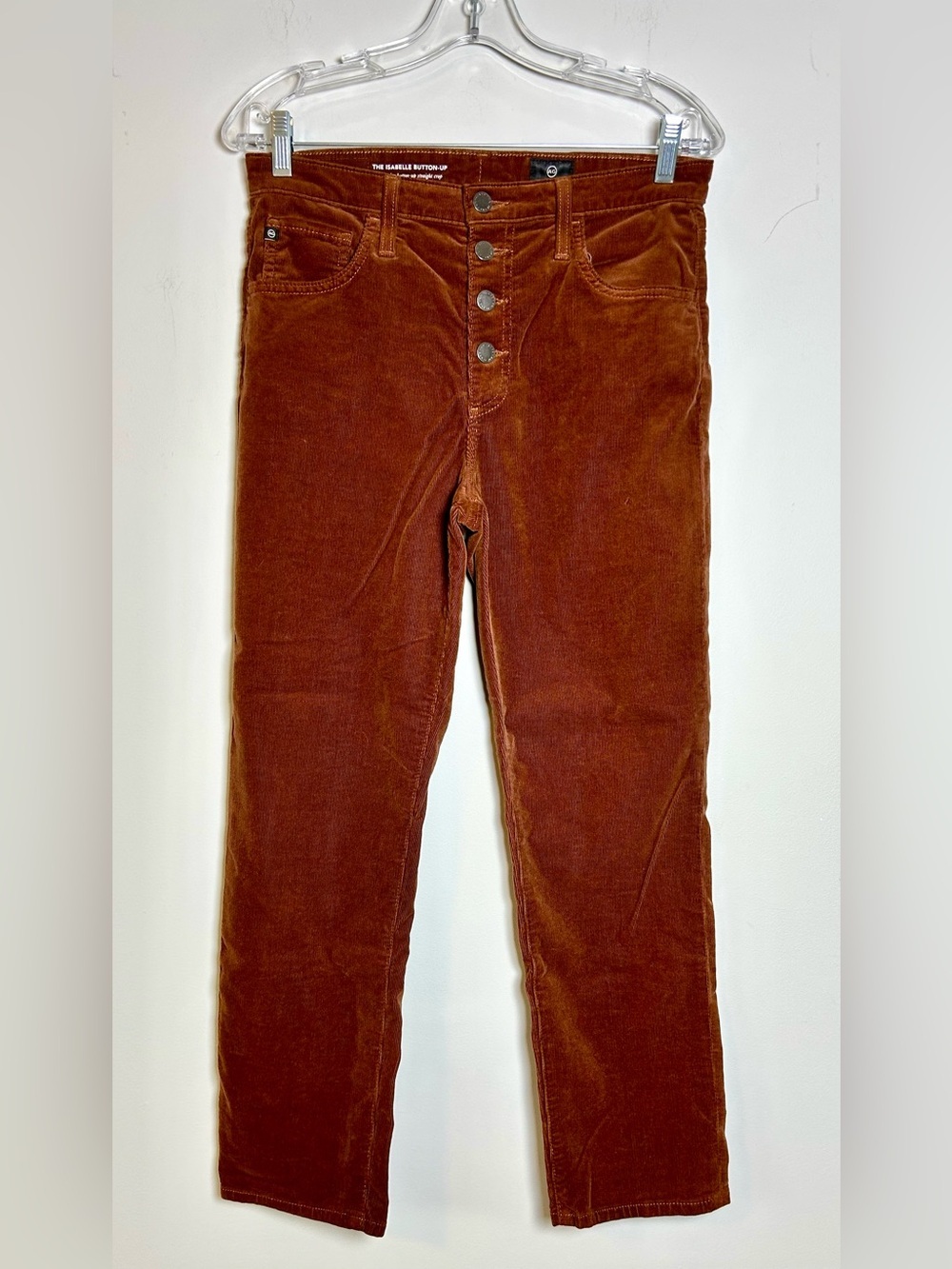Ag Adriano Goldschmied Isabelle button up pants - Rust high rise crop 29R